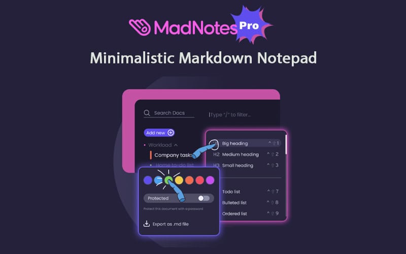 Madnotes Pro Lifetime Deal - Markdown Notepad Productivity Software