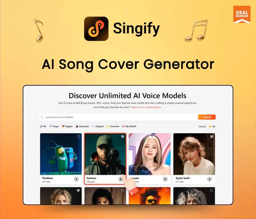 Fineshare Singify Lifetime Deal - Ai Music Cover Generator
