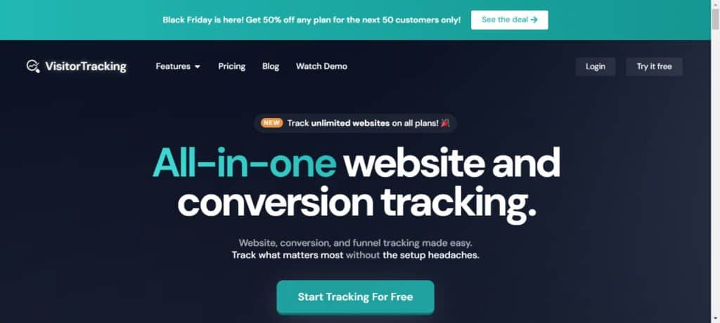Visitor Tracking - Unlimited Website Tracking Feature: Maximize Insights