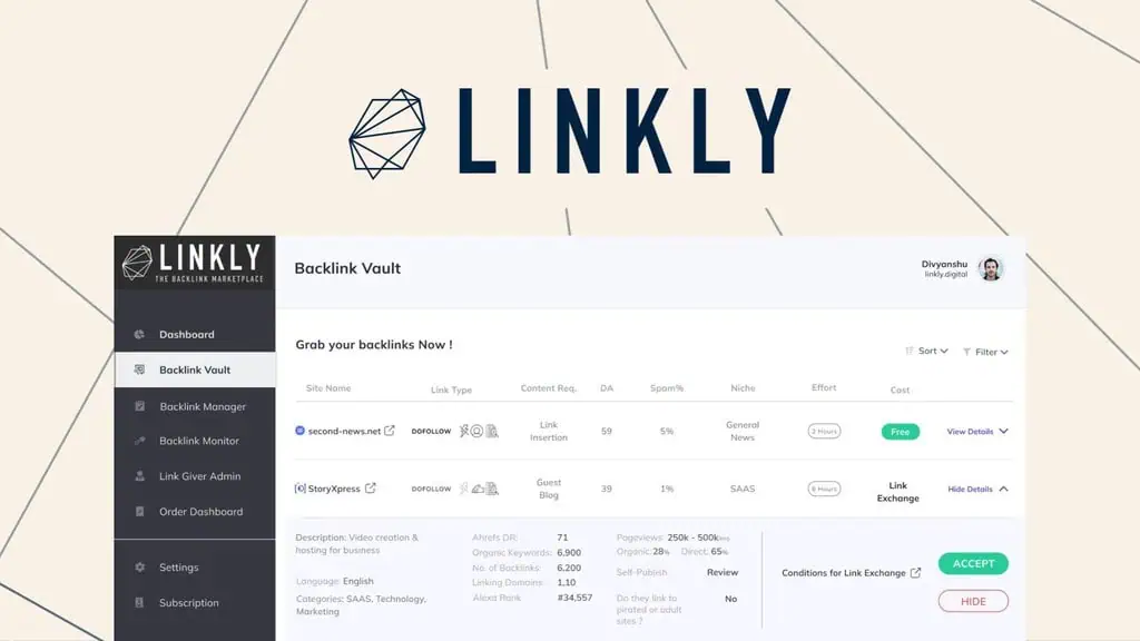 Linkly Lifetime Deal - Link Building Software Platform