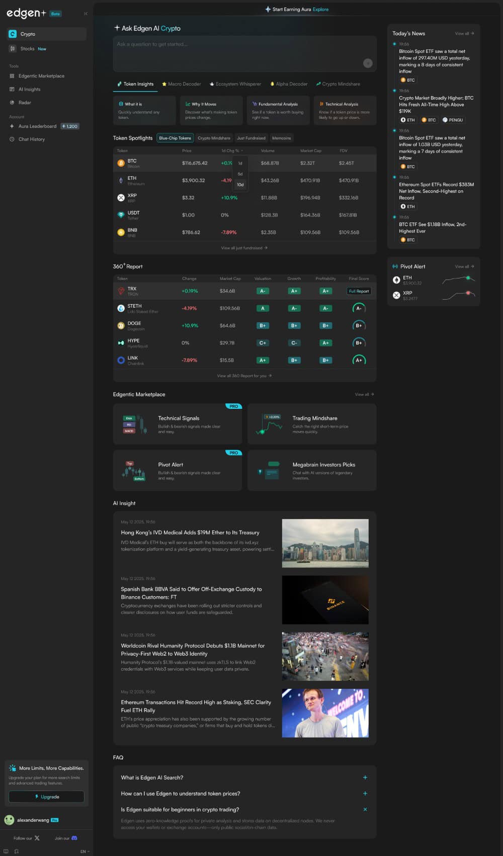 Track all trending stocks