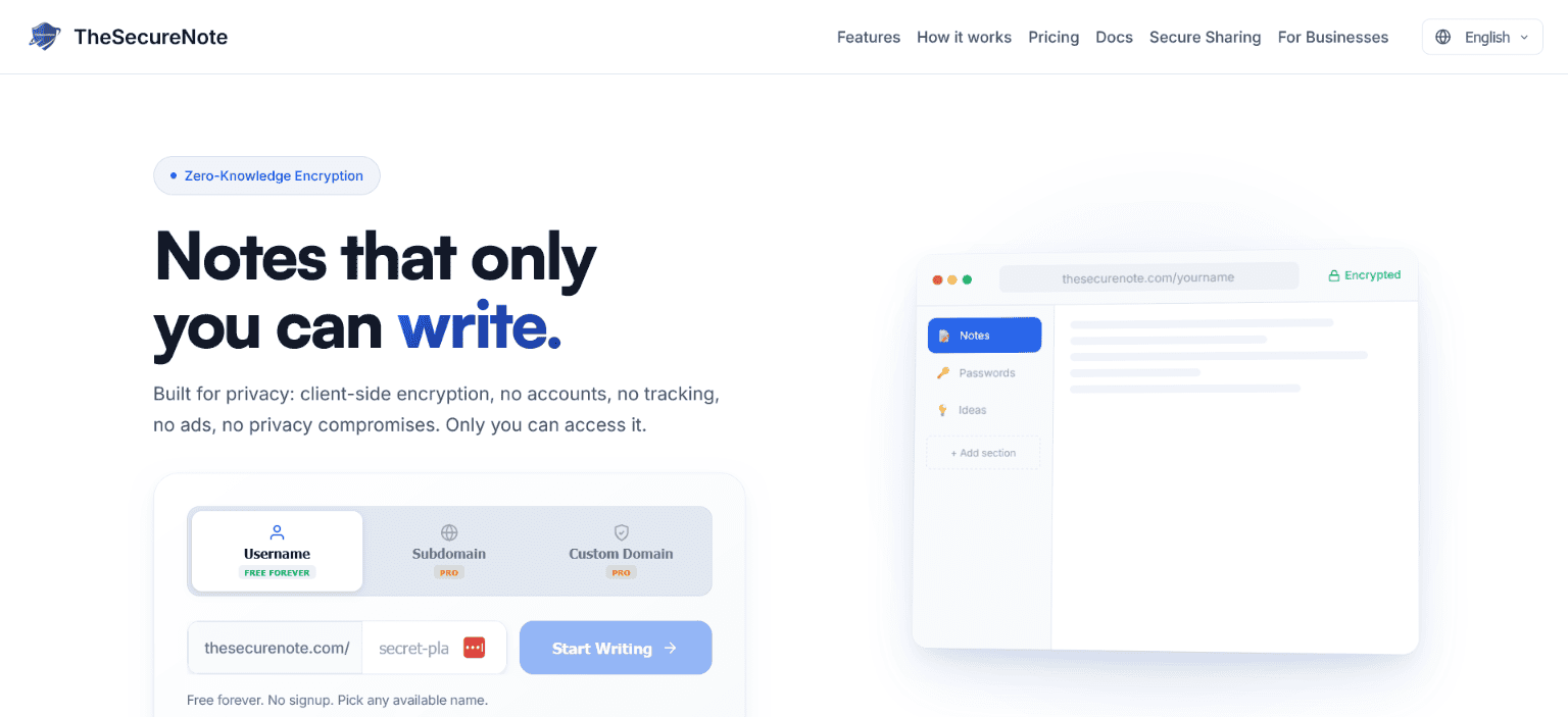 The Secure Note Lifetime Deal - Privacy-First Notebook
